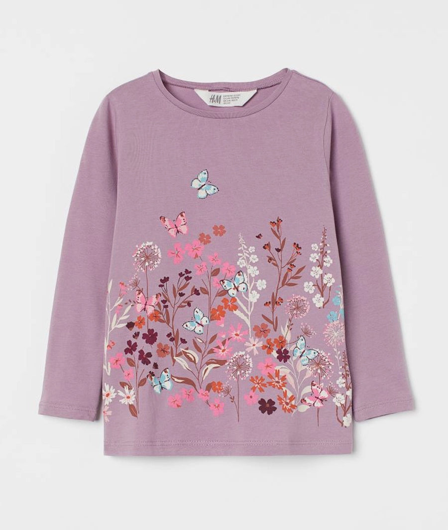 Printed jersey top