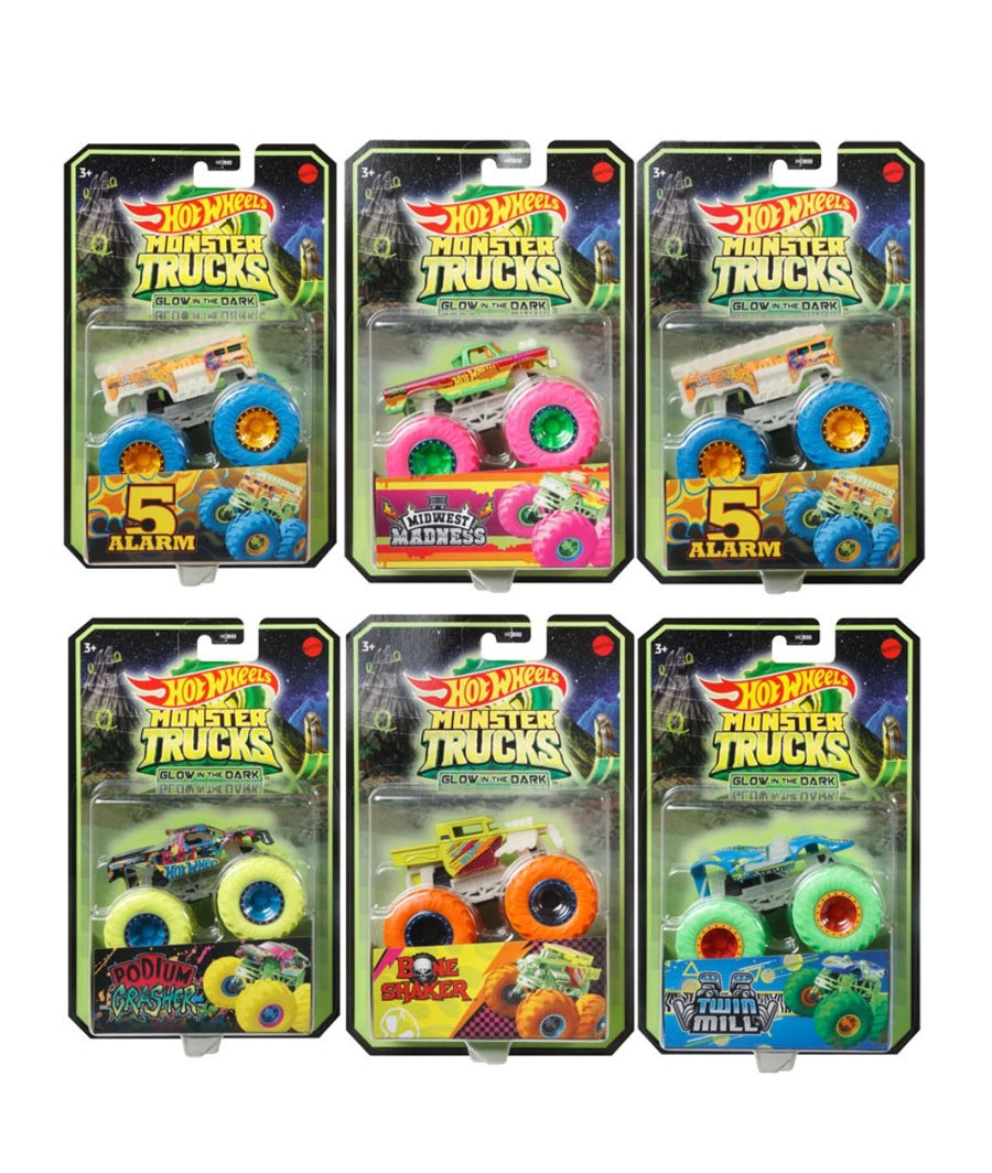 HOT WHEELS TRUCKS GLOW IN THE DARK ( 1 piece and colour may vary )