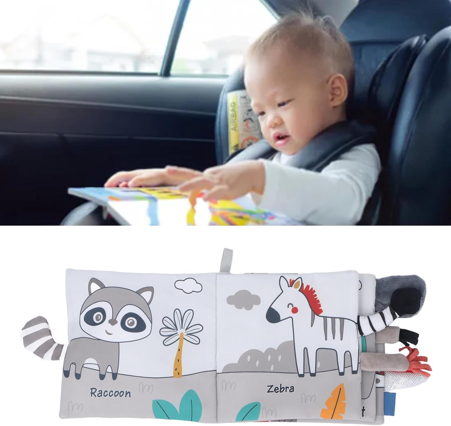 Baby Crinkle Book, Exquisite Pattern Portable Cloth Book