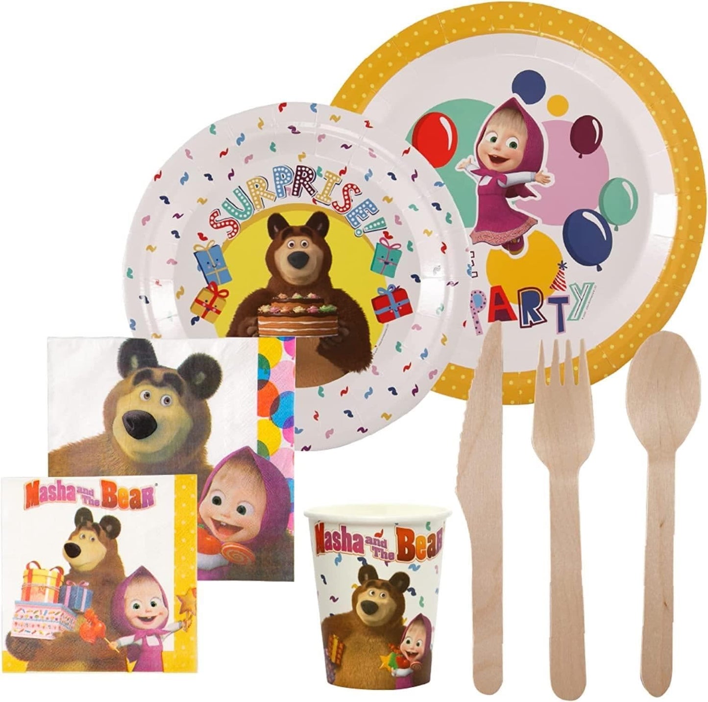 Masha and The Bear Party In A Box Cartoon Birthday Favor Boxes Decor Mighty Mojo – Image 5