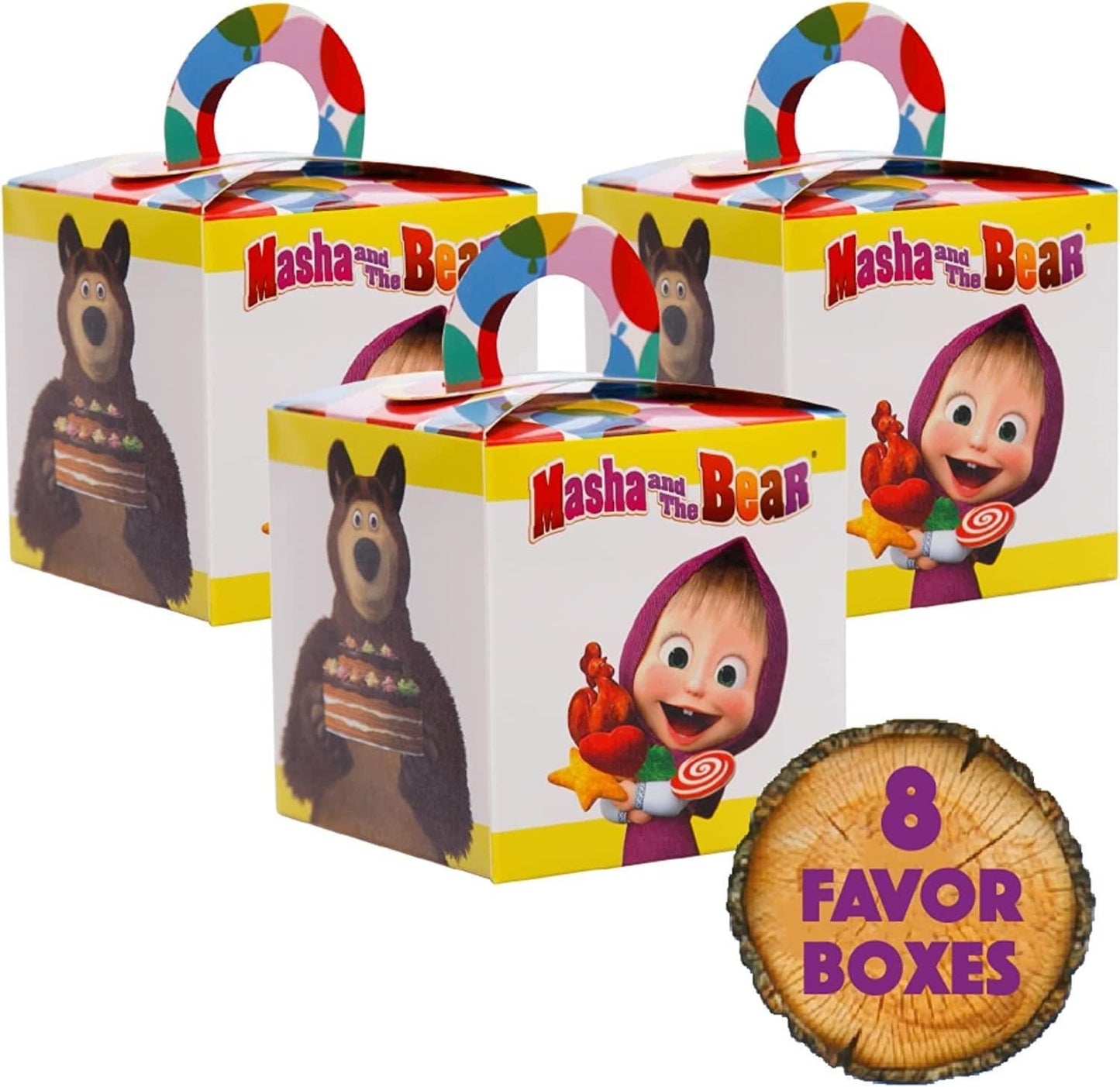 Masha and The Bear Party In A Box Cartoon Birthday Favor Boxes Decor Mighty Mojo – Image 6