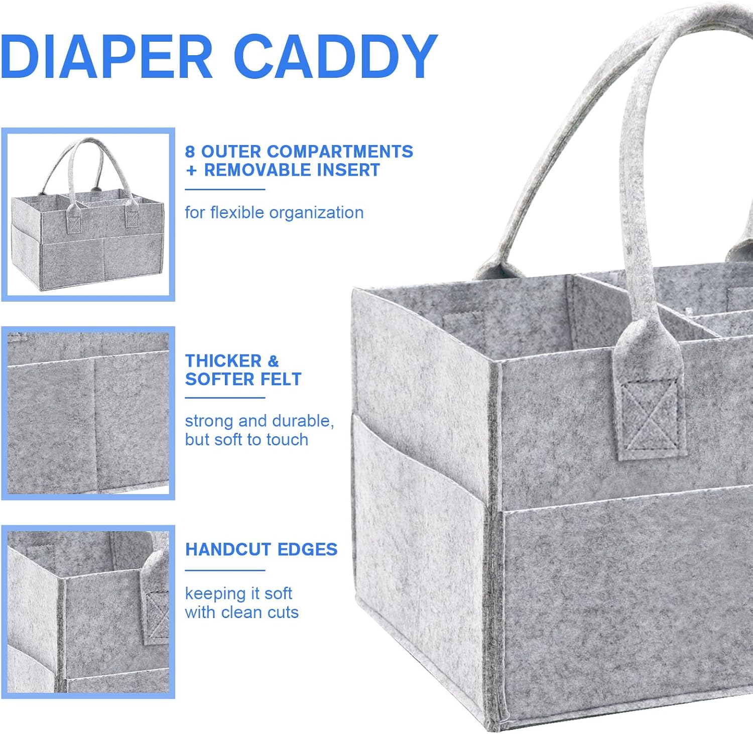 Luxury Nappy Caddy Organiser, (Upgrade- Grey) – Image 8