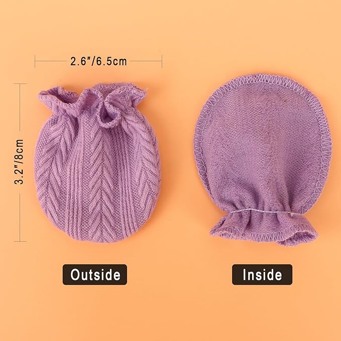 Newborn Baby Mittens Infant Gloves No Scratch Mittens Cotton Gloves for 0-6 Months – Image 4