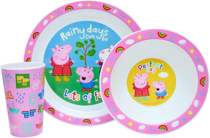 Peppa Pig Perfect Day Kids Tableware 3 Piece