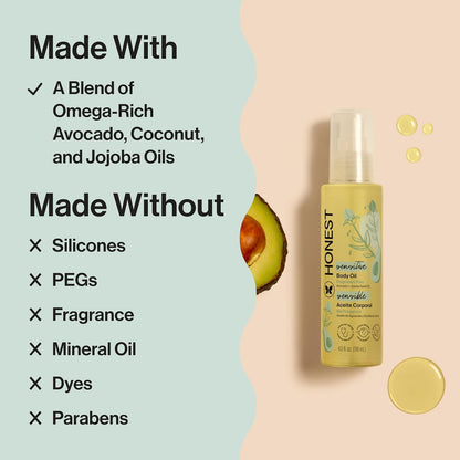 The Honest  Fragrance-Free Moisturizing Body Oil 4.0 fl oz/118 ml