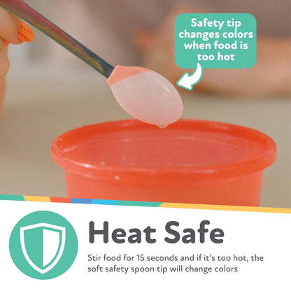 Nuby 2-in-1 Hot Safe Feeding Spoons -  4 Pack