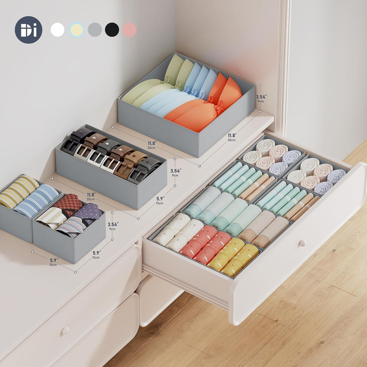 12 Pack Drawer Organizers