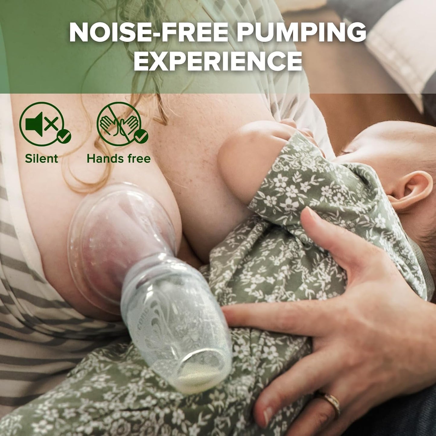 haakaa Manual Breast Pump for Breastfeeding, Silicone, Clear 4oz/100m