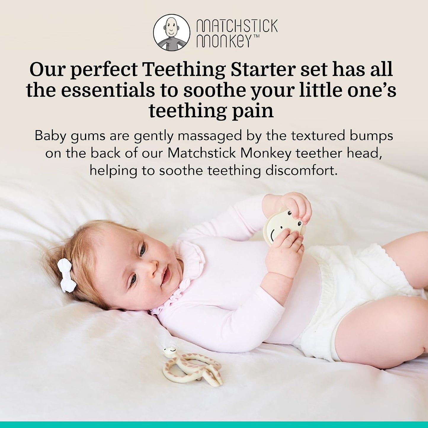 Matchstick Monkey Infant, Antimicrobial Teething Starter Set
