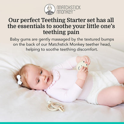 Matchstick Monkey Infant, Antimicrobial Teething Starter Set