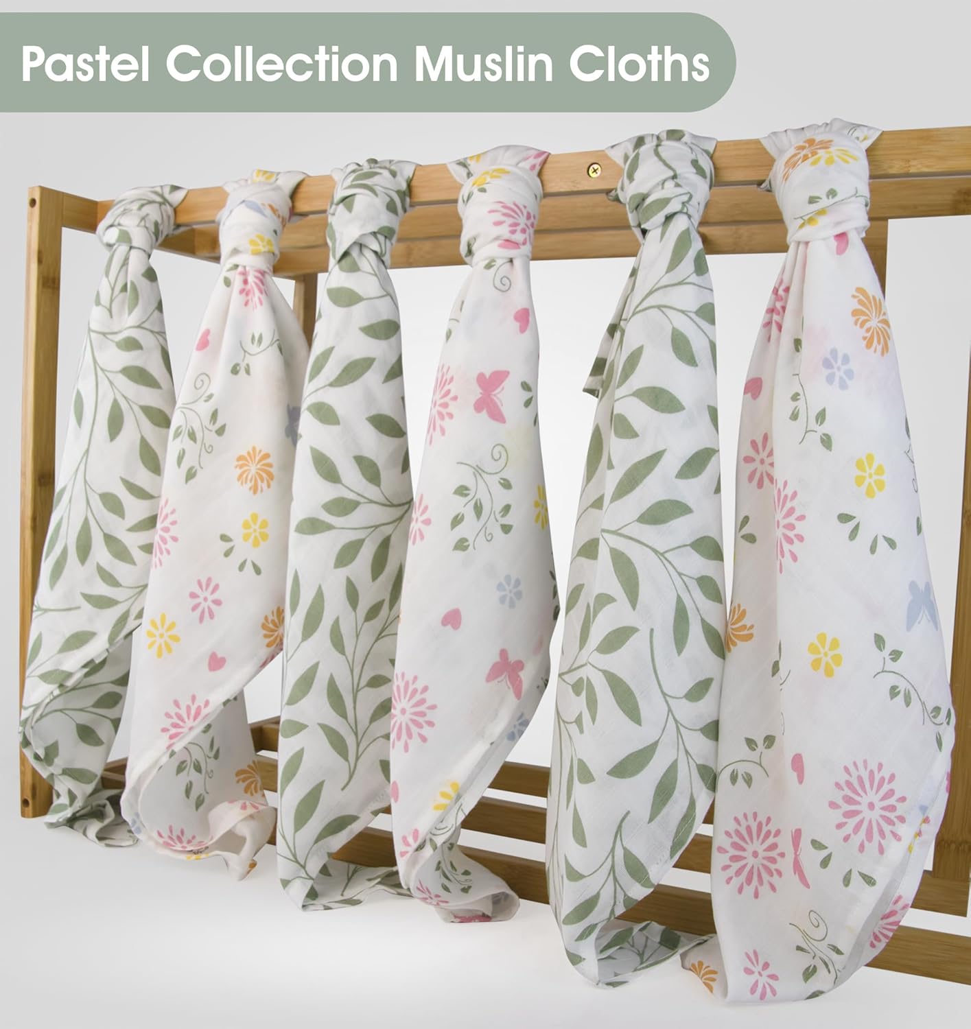 Large Baby Muslin Cloths - 100% Cotton Muslin Squares (Pack of 6, 70 x 70 cm) – Image 5