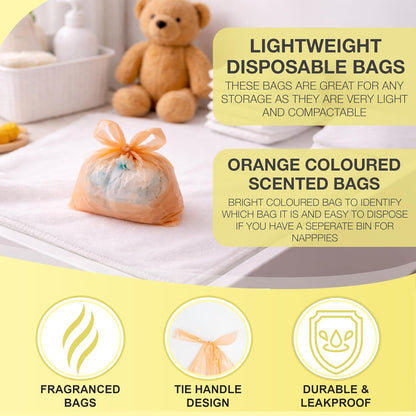 Nappy Bags - Disposable Baby Nappy Sack (150 bags)
