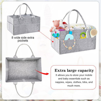 Luxury Nappy Caddy Organiser, (Upgrade- Grey) – Image 7