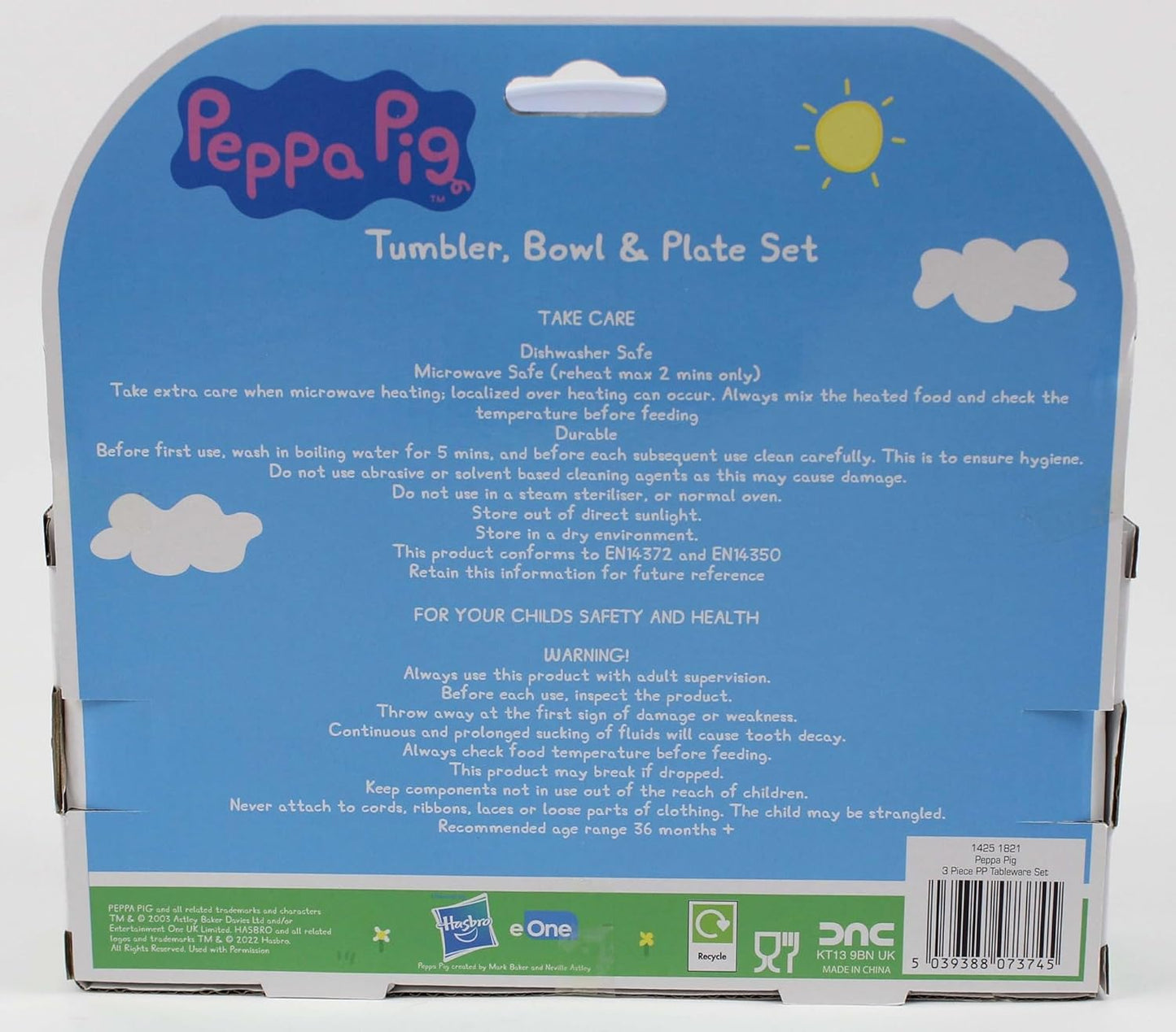 Peppa Pig Perfect Day Kids Tableware 3 Piece