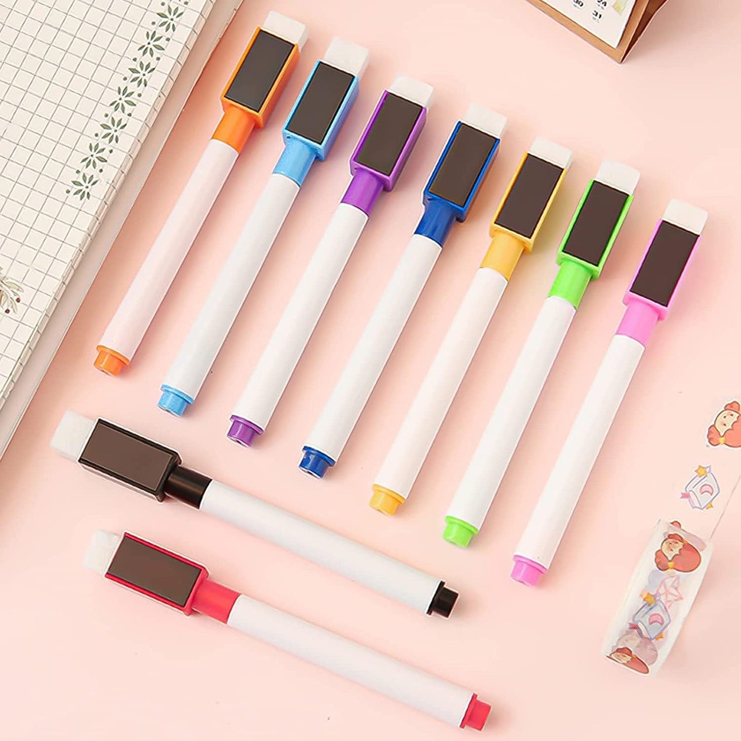 Whiteboard Markers/Pen and Eraser set for Kids, 9 Piecs