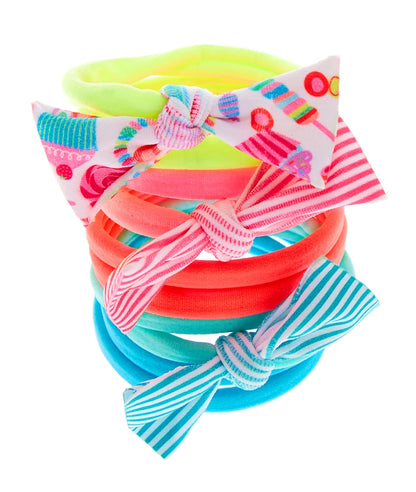 Claire's Club Neon Rolled Hair Bobbles - 10 Pack