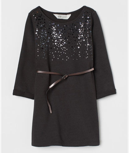 Belted sweatshirt dress