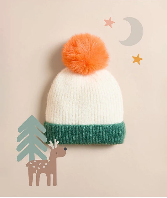 Little Angels Colour Block Knitted Bobble Hat