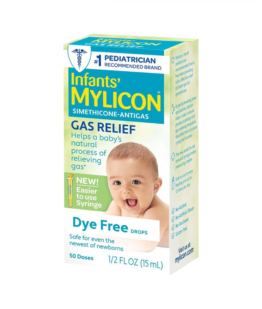 Mylicon Gas Relief Drops for Infants and Babies, Dye Free Formula, 0.5 Fluid Ounce