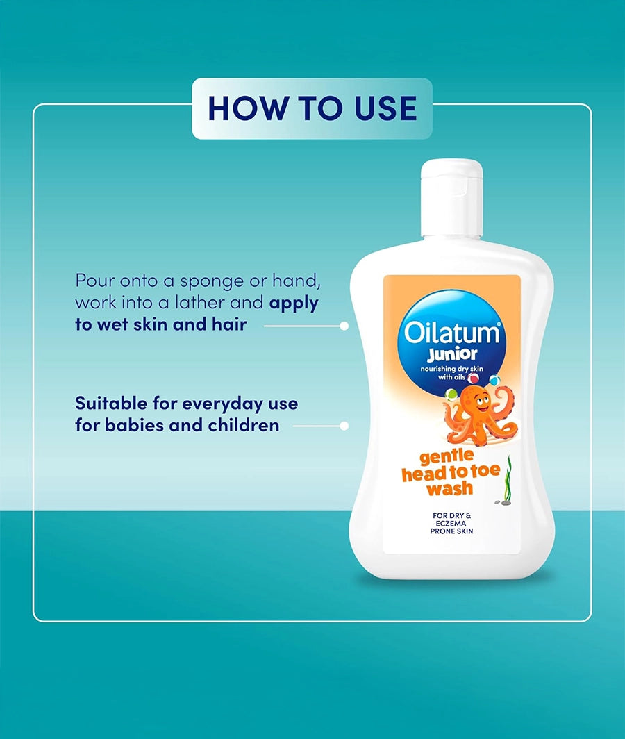 Oilatum Junior Gentle Head-to-Toe Wash 300ml – Image 2