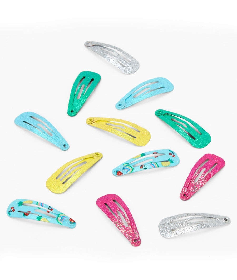 Claire's Club Rainbow Glitter Snap Hair Clips (12 pack)