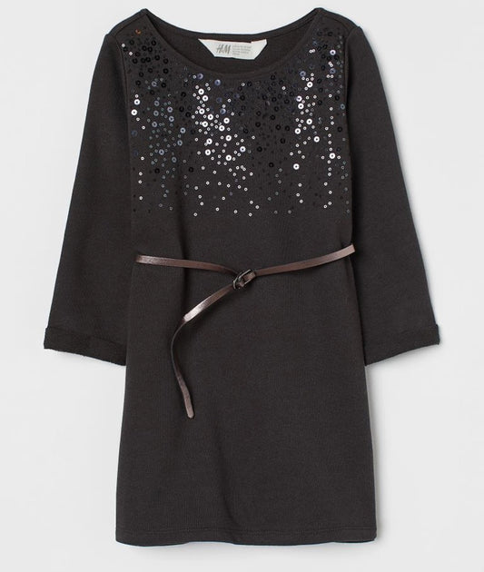 Belted sweatshirt dress