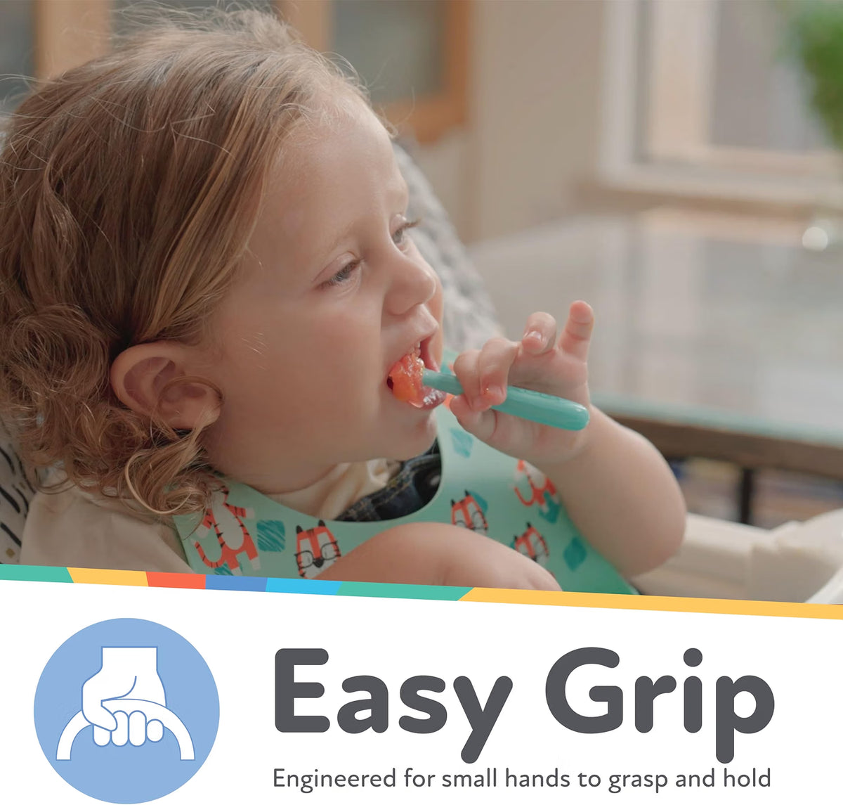 Nuby Baby First Spoon Set - Silicone  - 3 Pack - 6 Plus Months
