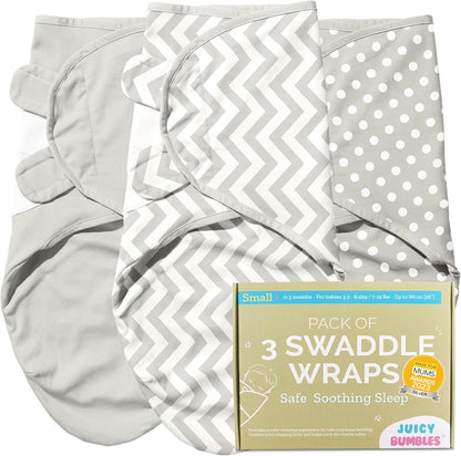 Swaddle Blanket 0-3 Months - 100% Cotton Baby Swaddle Wrap Newborn - Set of 3