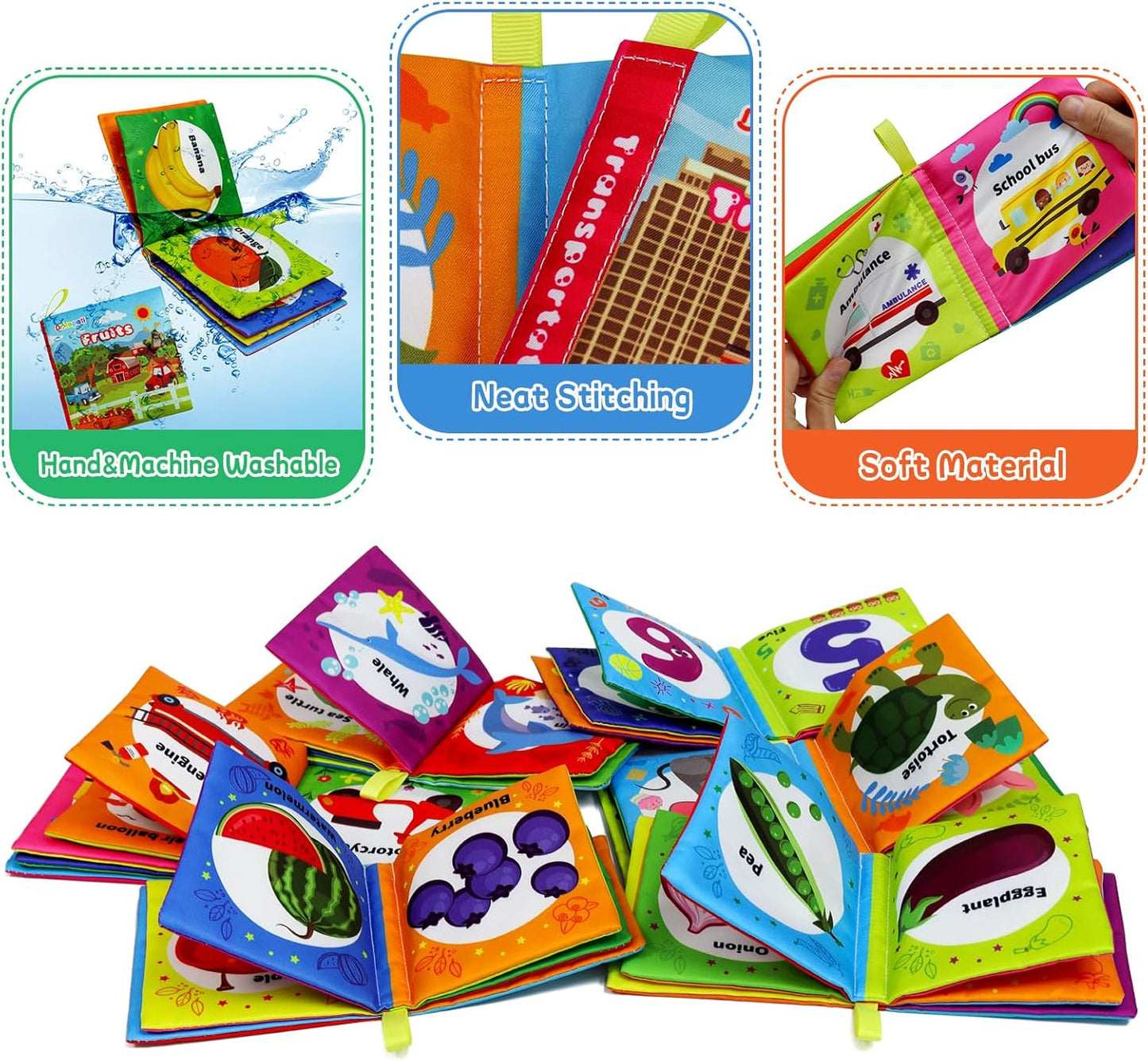 Soft Cloth Books Baby Books Bath Books 6-Pack