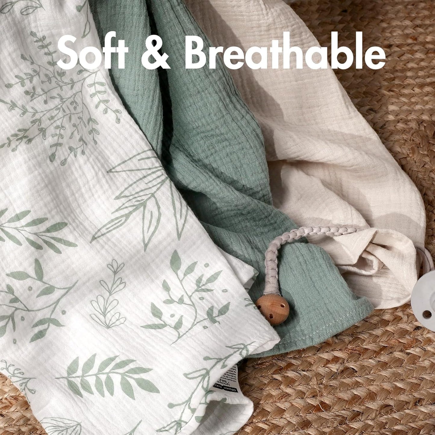 Soarwg Kids Muslin Cloth Baby Swaddle Cloths for Newborns, Pack of 3 Muslin Blanket