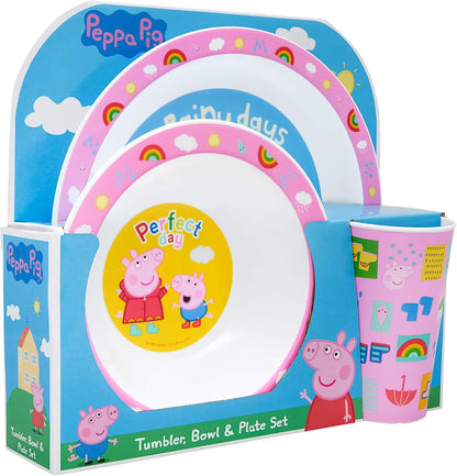 Peppa Pig Perfect Day Kids Tableware 3 Piece