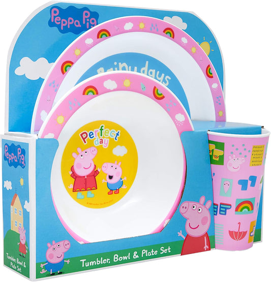 Peppa Pig Perfect Day Kids Tableware 3 Piece