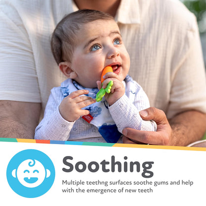 Nuby NanaNubs Banana Massaging Toothbrush and Silicone Carrot Teether 3+months
