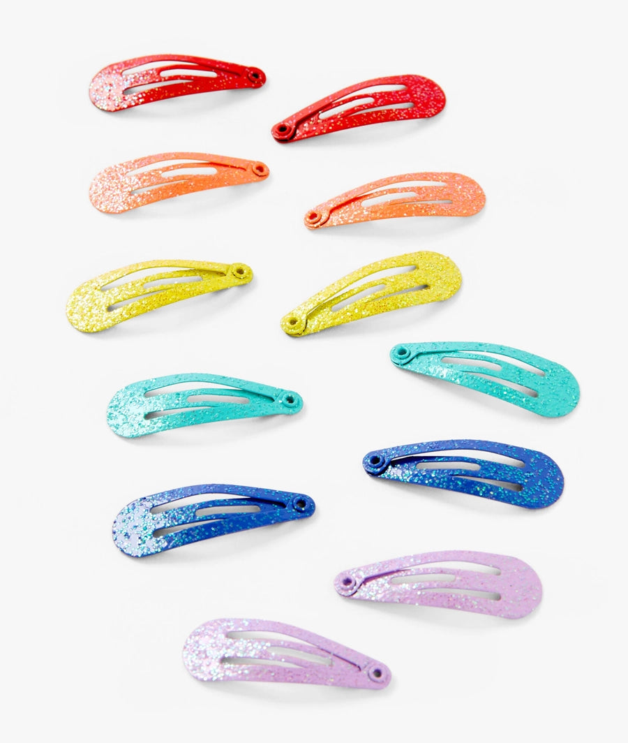 Claire's Club Glitter Snap Hair Clips - 12 Pack