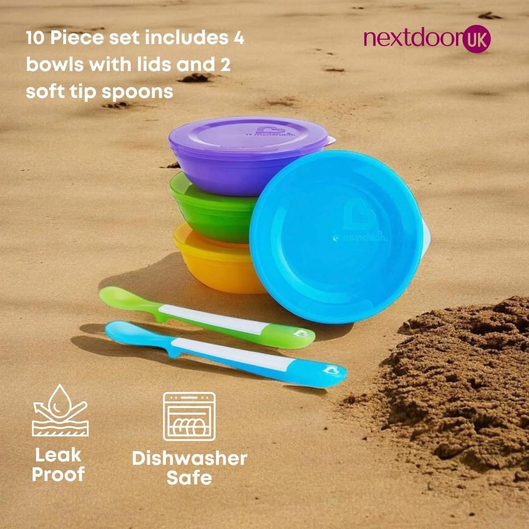 Munchkin Love a Bowls, 10 Piece Bowl and Spoon Set – Image 2