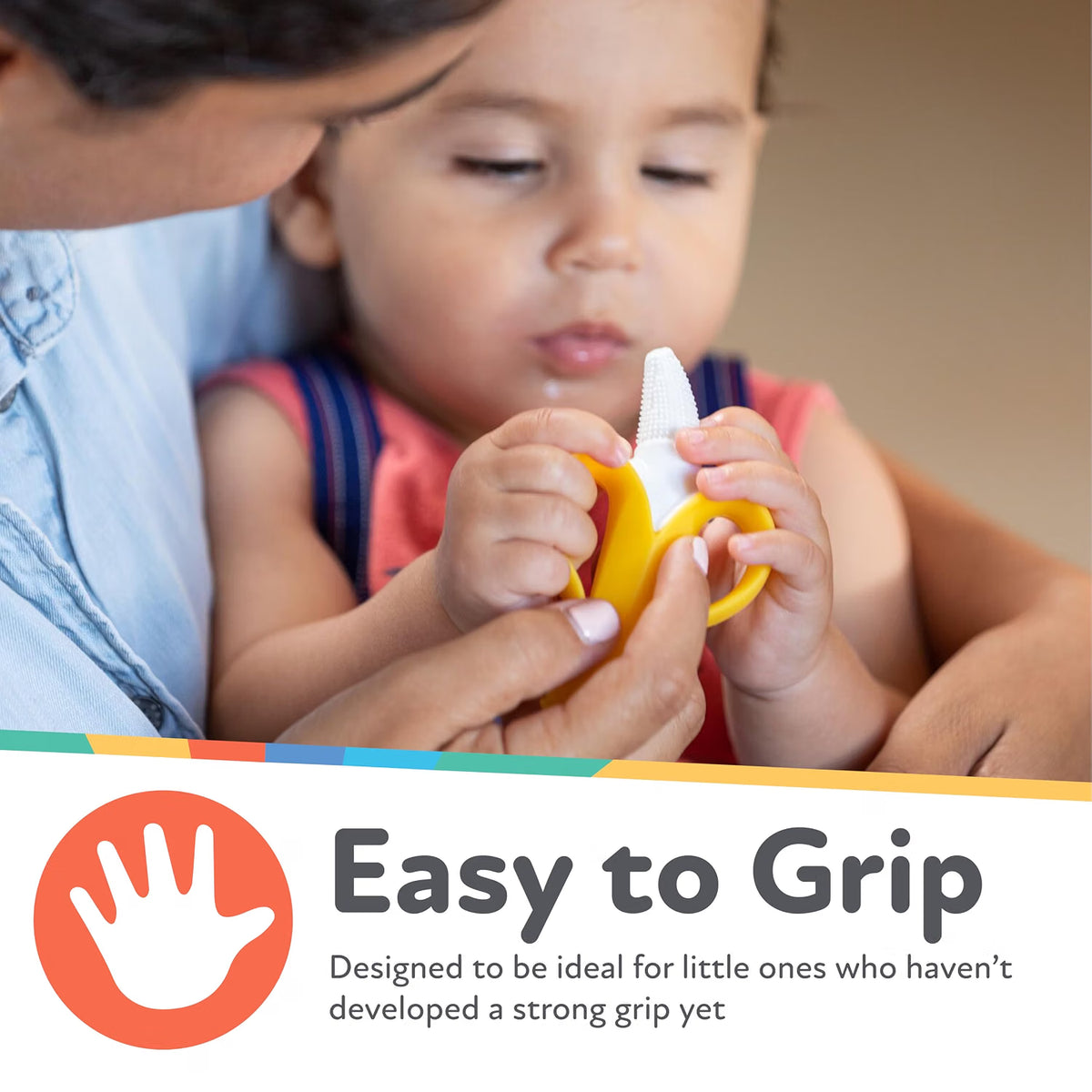Nuby NanaNubs Banana Massaging Toothbrush and Silicone Carrot Teether 3+months
