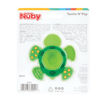 Nuby Teethe N' Pop Sensory Play Teether | Turtle 3 month +