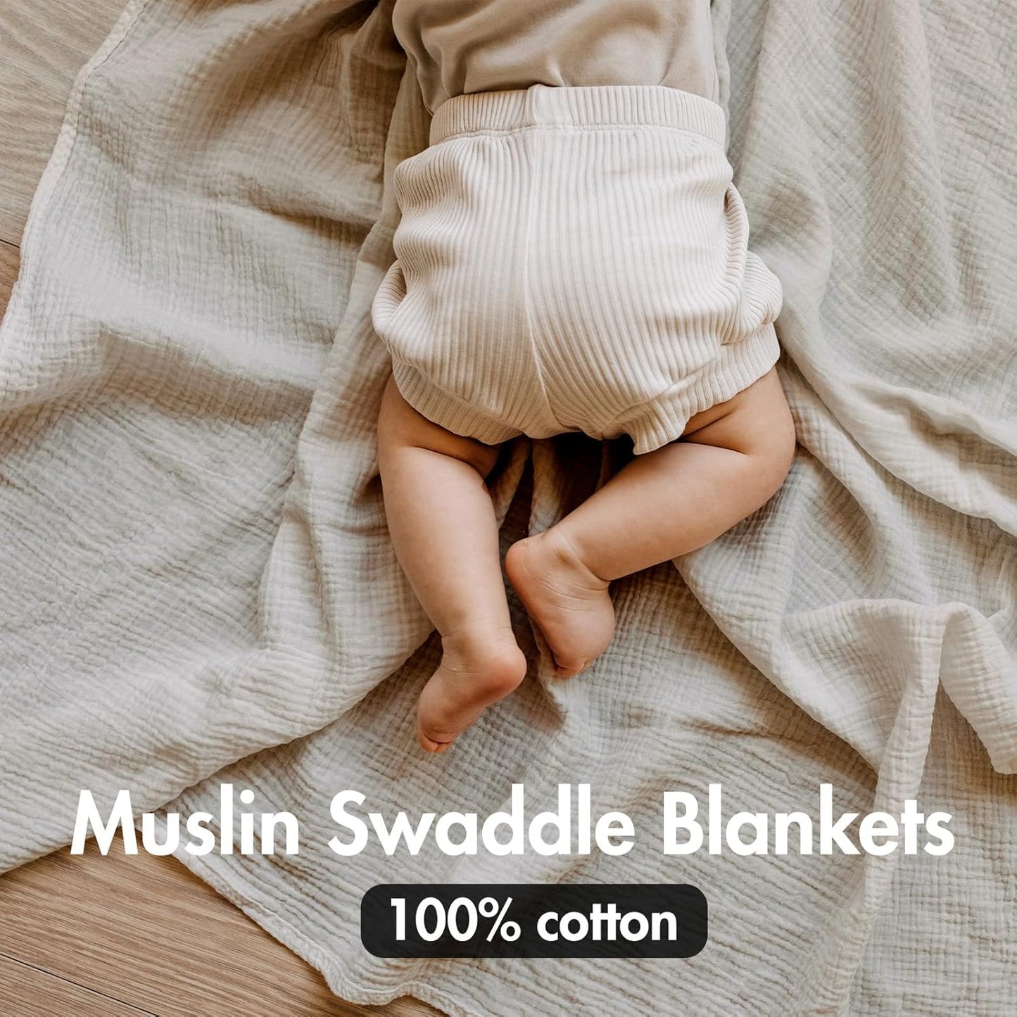 Soarwg Kids Muslin Cloth Baby Swaddle Cloths for Newborns, Pack of 3 Muslin Blanket