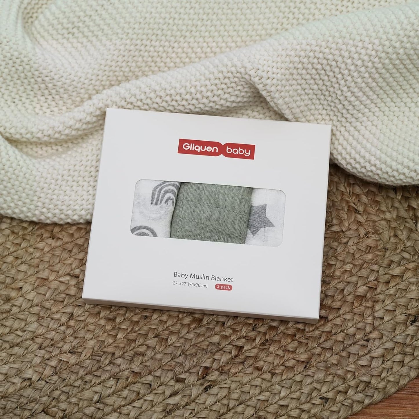 Muslin Squares Cloth for Baby, 3pack 70cm x 70cm