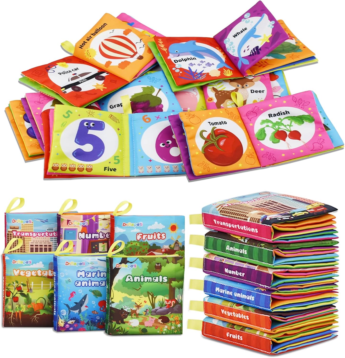 Soft Cloth Books Baby Books Bath Books 6-Pack