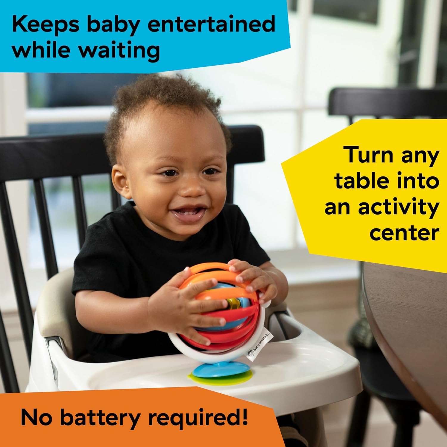 Baby Einstein Sticky Spinner BPA-free High Chair Activity Toy, Ages 3 Months+ – Image 7