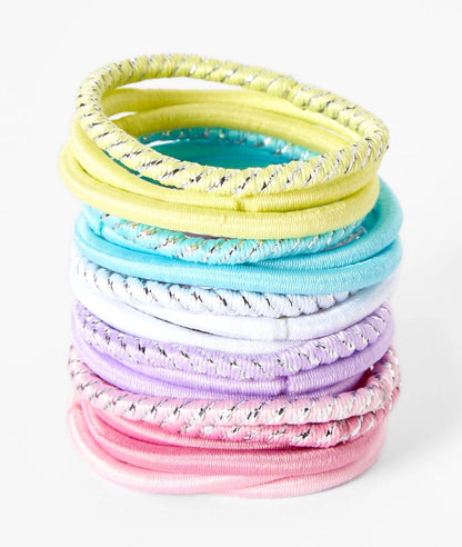Claire's Club Pastel Lurex Hair Ties - 18 Pack