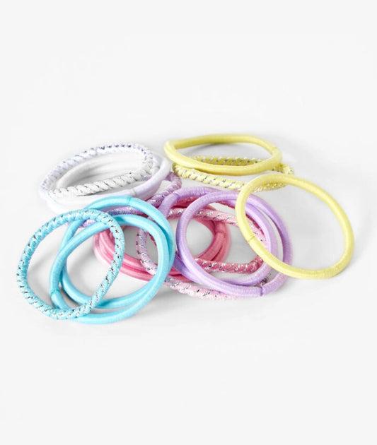 Claire's Club Pastel Lurex Hair Ties - 18 Pack – Image 2