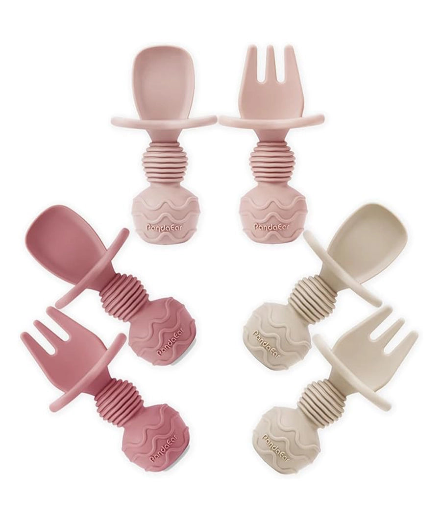 6 Pack Silicone Baby Spoons and Fork Feeding Set