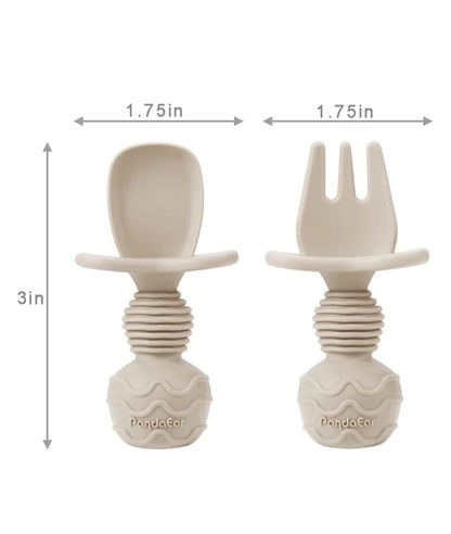 6 Pack Silicone Baby Spoons and Fork Feeding Set – Image 2