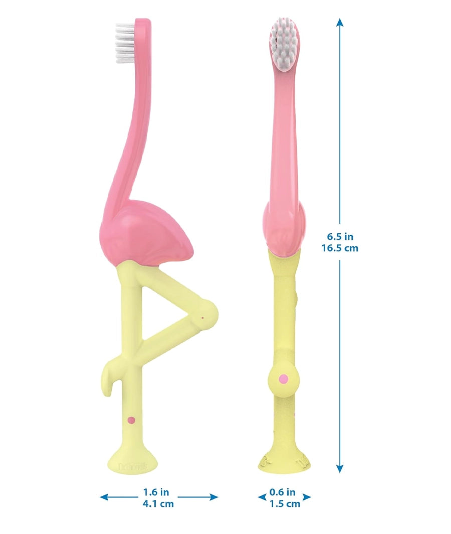 Dr. Brown's Baby and Toddler Toothbrush, Flamingo 1-Pack, 1-4 Years – Image 2