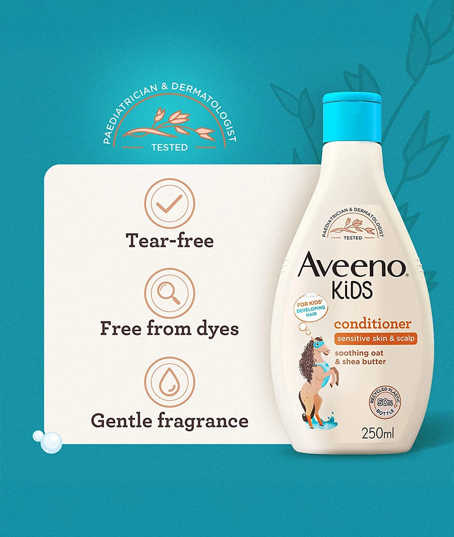 Aveeno Baby Kids Conditioner 250ml | Enriched with Soothing Oat &amp; Shea Butter – Image 5