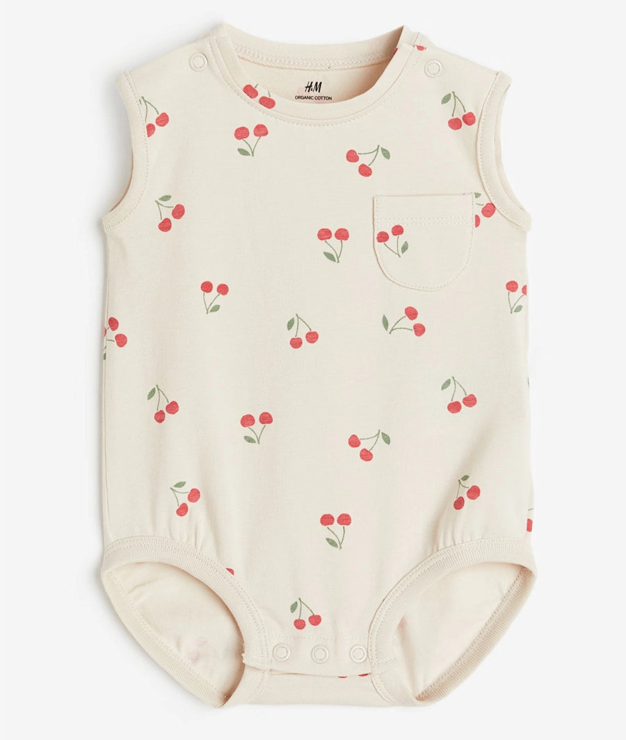 Sleeveless cotton jersey bodysuit