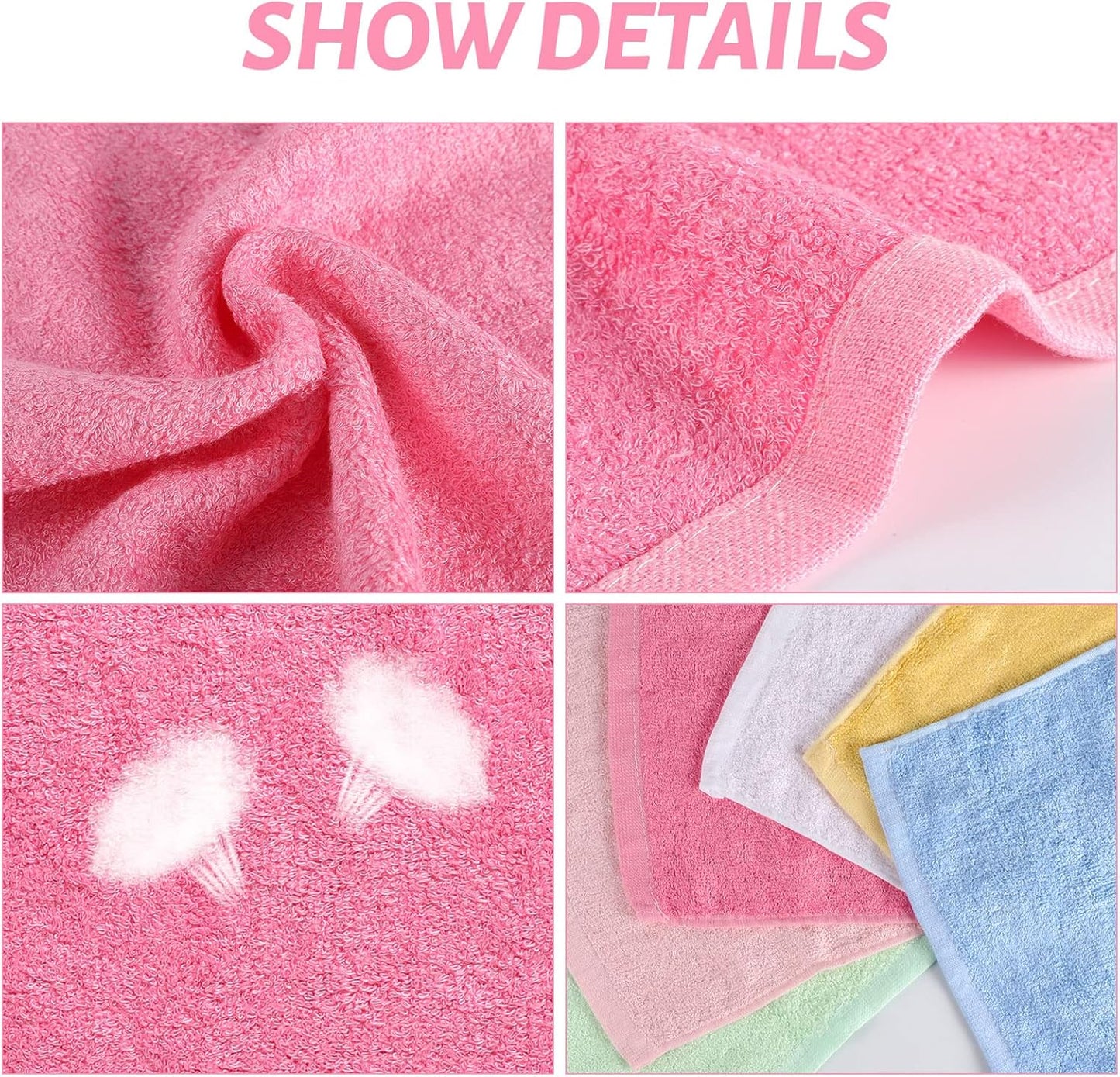 8 Pack Flannel Face Cloth, 10 x 10 inch Soft Bamboo Face Cloth – Image 5
