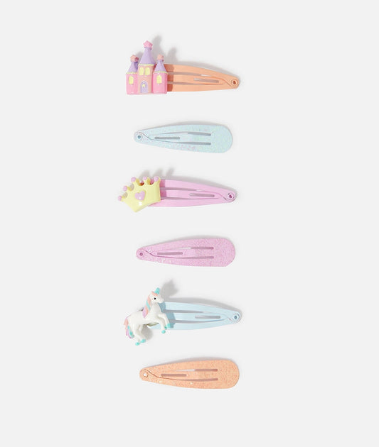 Girls unicorn hair clips 6 pack